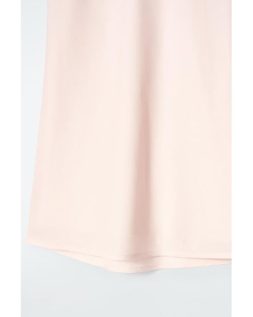 COS Pink Linen-Blend Midi Column Skirt