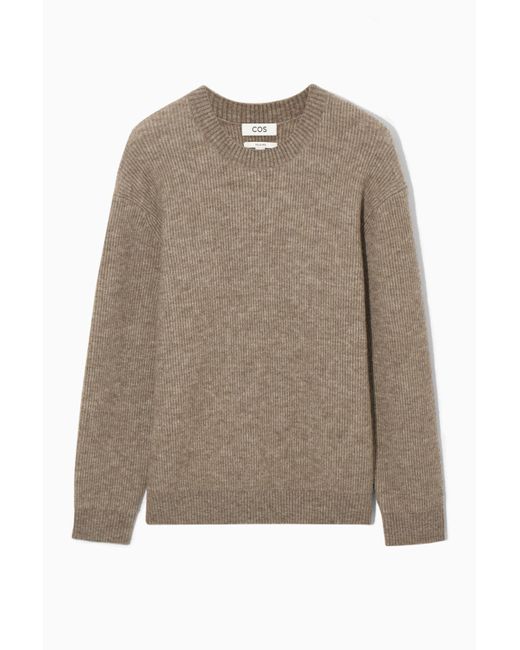 COS Natural Textured Wool-blend Sweater for men
