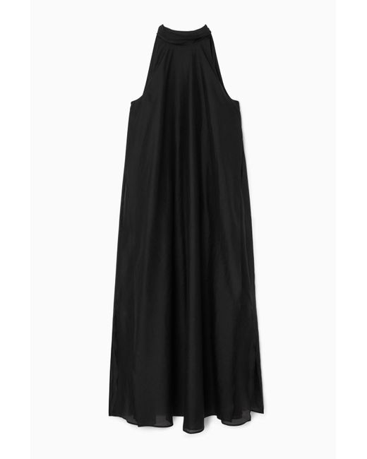 COS Black Halterneck A-line Maxi Dress