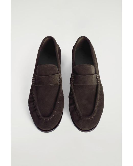 COS White Split Suede Moccasin Loafers