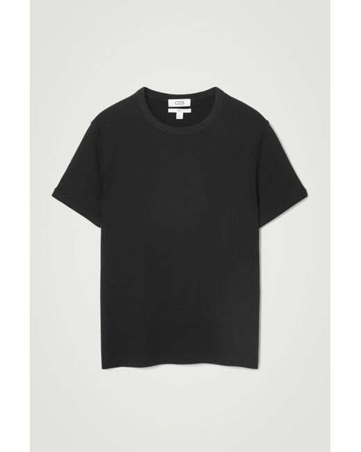 COS Black Slim Ribbed T-shirt for men