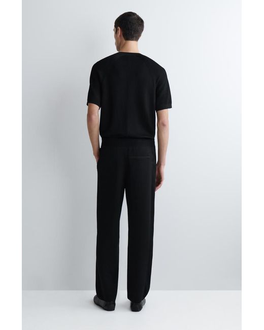COS Black Double-Faced Regular-Fit Straight-Leg Joggers for men