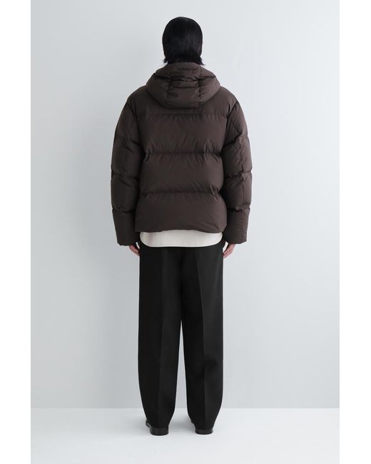 COS Black Hooded Down Puffer Jacket for men