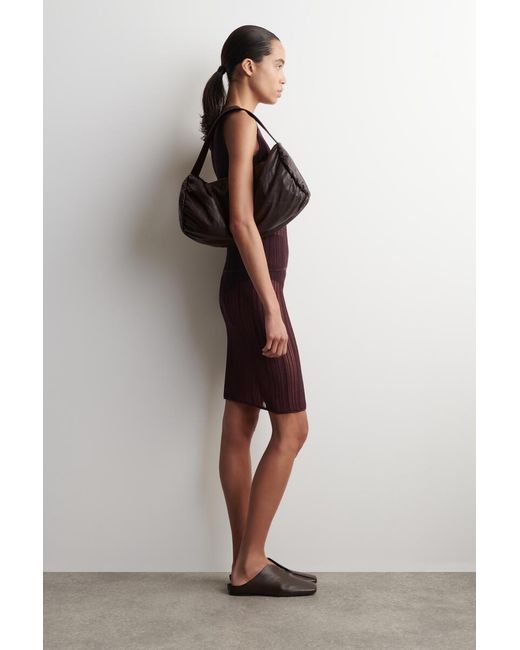 COS Brown Draped Leather Mules