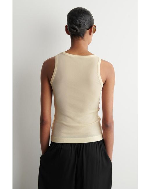 COS Natural Ribbed Silk Tank Top