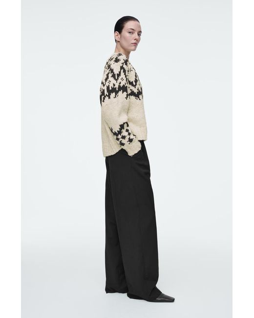 COS White Fair-isle Wool Jumper