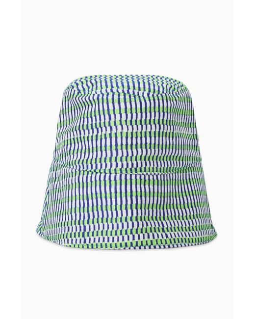 COS Cotton Jacquard Knit Bucket Hat in Green Lyst