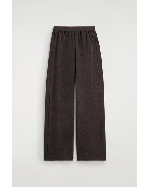 COS Brown Wide-Leg Cotton Joggers