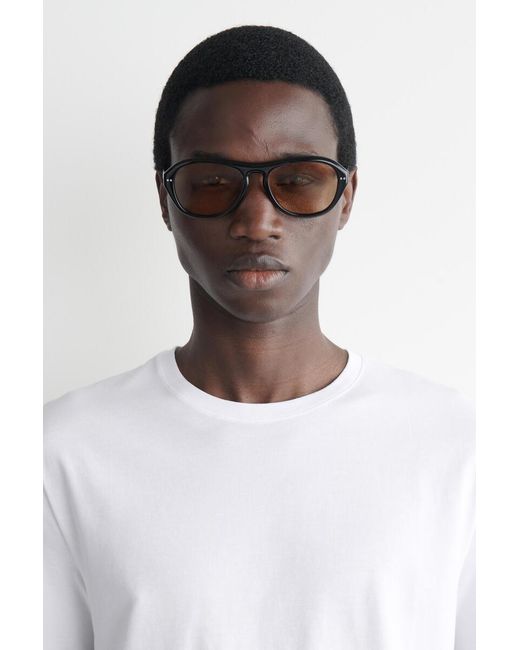 COS White Cotton Crew-Neck T-Shirt for men