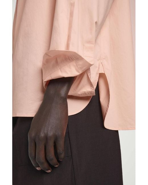 COS Wide Oversized Cotton Oxford Shirt In Orange for men