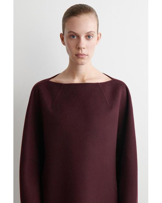 COS Purple Double-Faced Wool Mini Dress