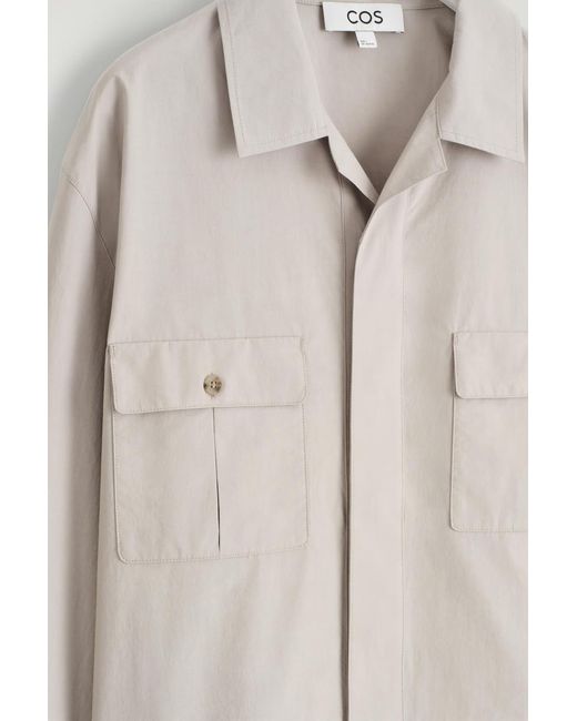 COS Natural Relaxed Cotton Shirt for men