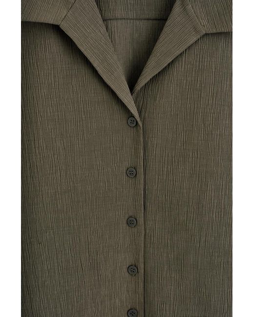 COS Green Crinkled-Jersey Shirt