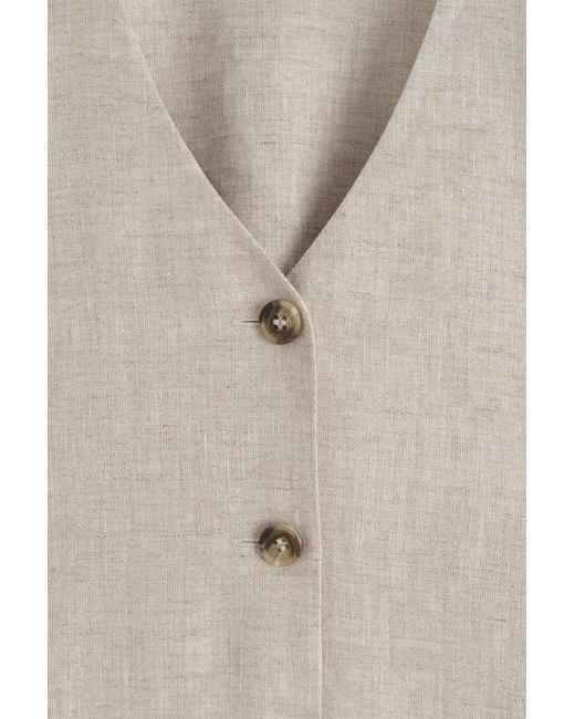 COS Buttoned Linen Mini Dress in Natural | Lyst COS Buttoned Linen Mini Dress in Natural | Lyst
