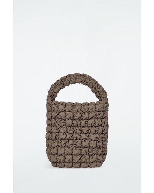 COS Blue Quilted Mini Tote Bag