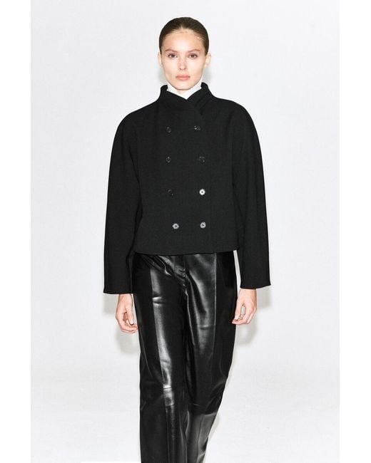COS Black Sculpted Stand-Collar Jacket
