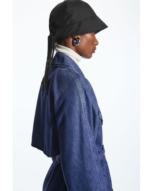 COS Tie-back Nylon Bucket Hat in Black | Lyst UK