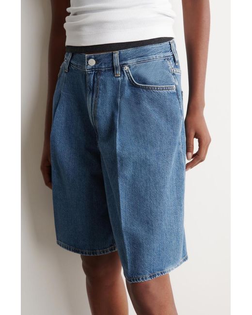 COS Blue Wide-Leg Denim Shorts