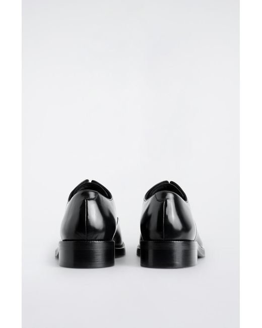 COS Black Square-Toe Leather Oxford Shoes for men