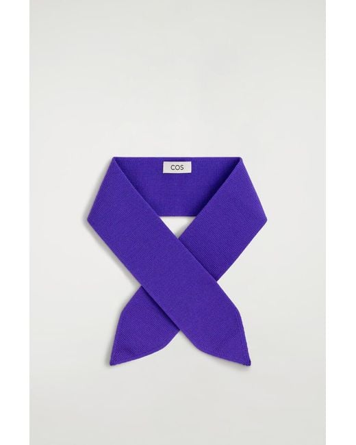 COS Purple Merino Wool Neck Scarf