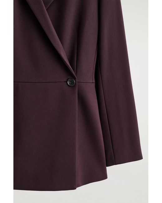 COS Purple Fluid Milano Wrap-Front Blazer