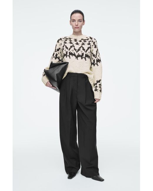 COS White Fair-isle Wool Jumper