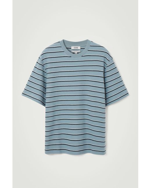 COS Blue Striped Bouclé T-shirt for men