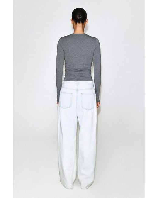 COS Gray Cotton Long-Sleeved Top
