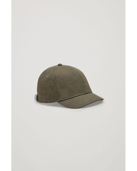 COS Green Short Peak Baseball Cap for men