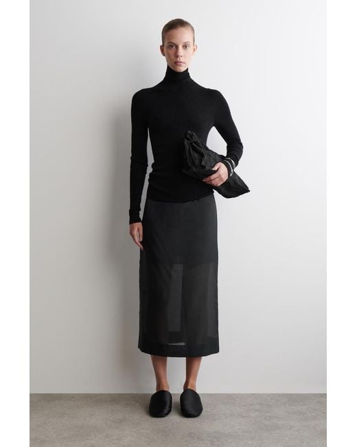 COS Black Sparkly Seamless Wool Top