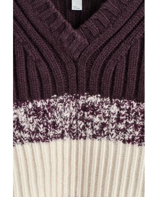 COS Textured Merino Wool V-Neck Sweater