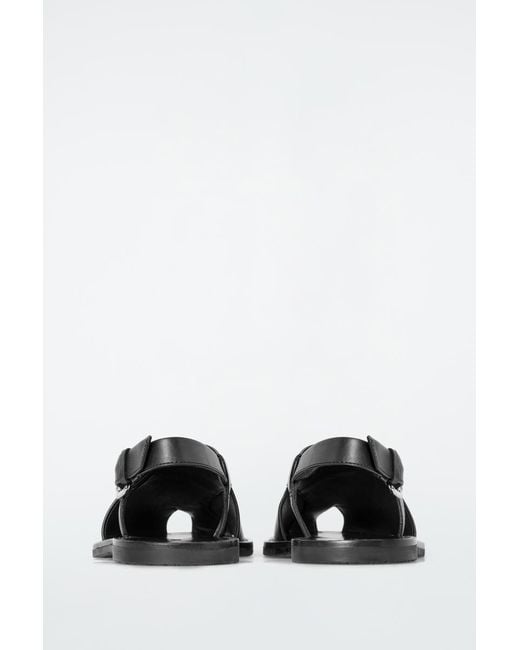 COS White Crossover Leather Slingback Sandals