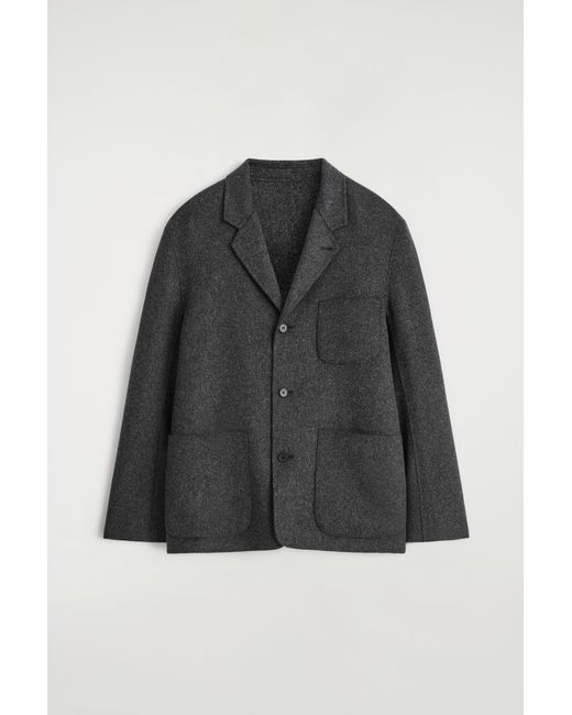 COS Black Unstructured Double-Faced Wool Blazer for men