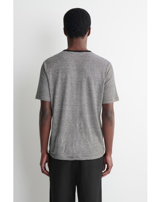 COS Black Linen-Jersey T-Shirt for men
