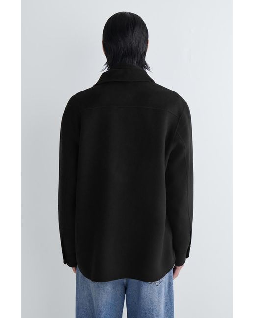 COS Black Double-Faced Wool Overshirt for men