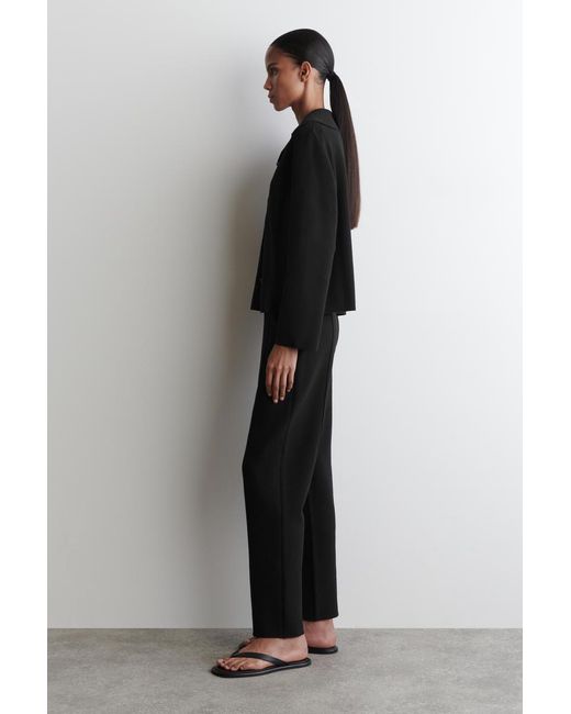 COS Black Collared Knitted Jacket