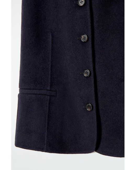 COS Blue Double-Faced Wool Waistcoat