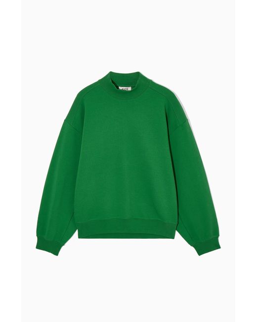 COS Green Mock-neck Sweatshirt