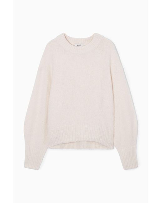 COS White Alpaca-blend Crew-neck Sweater
