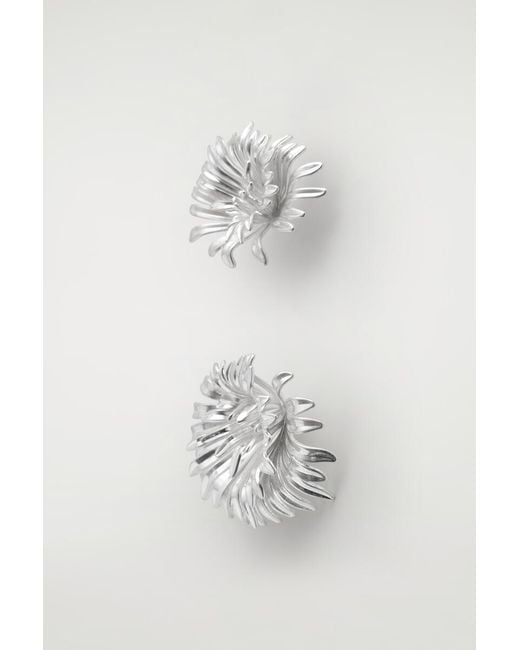 COS Multicolor Asymmetric Abstract Floral Earrings