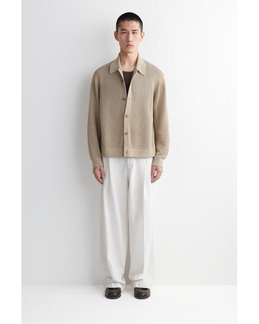 COS Natural Knitted Cotton-Paper Cardigan for men