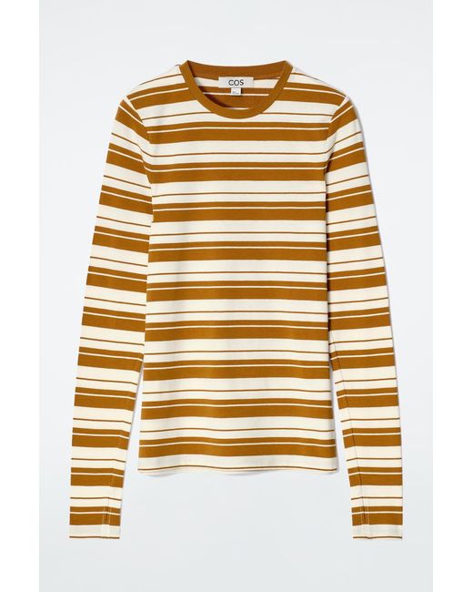 COS Brown Slim Lightweight Long-Sleeved Top
