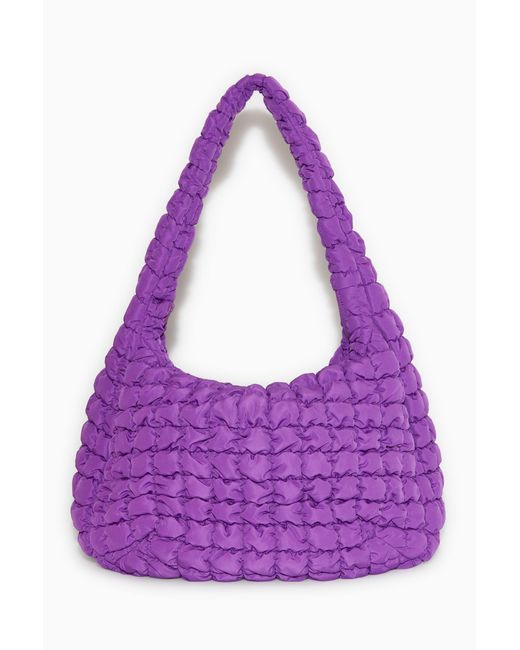COS Purple Quilted Oversized Shoulder Bag