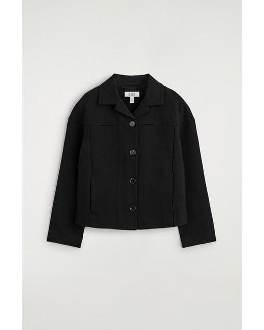 COS Black Boxy Jersey Jacket