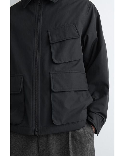 COS Black Padded Nylon Utility Jacket for men