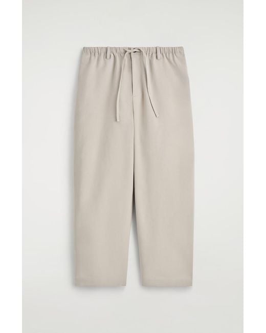 COS White Barrel-Leg Drawstring Pants for men