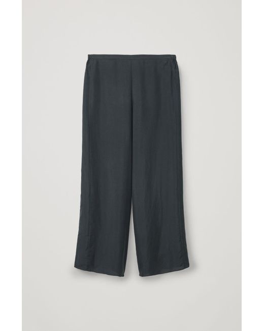 COS Black Lightweight Silk Trousers