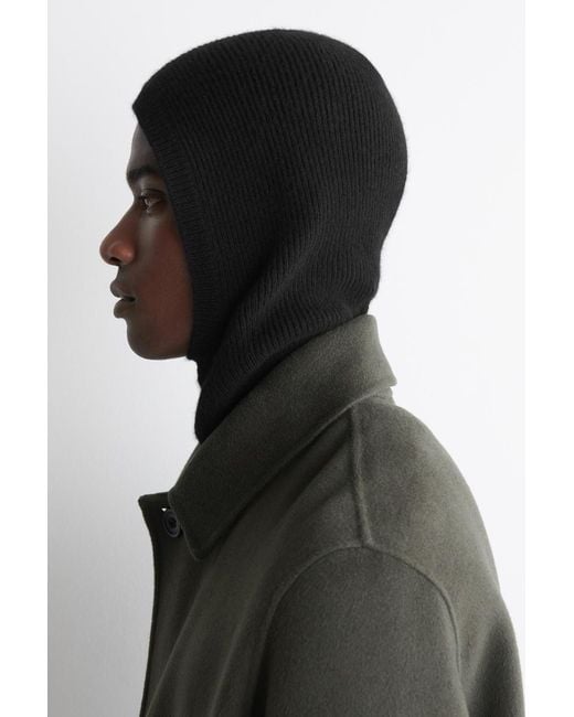 COS Black Ribbed Wool-Cashmere Balaclava