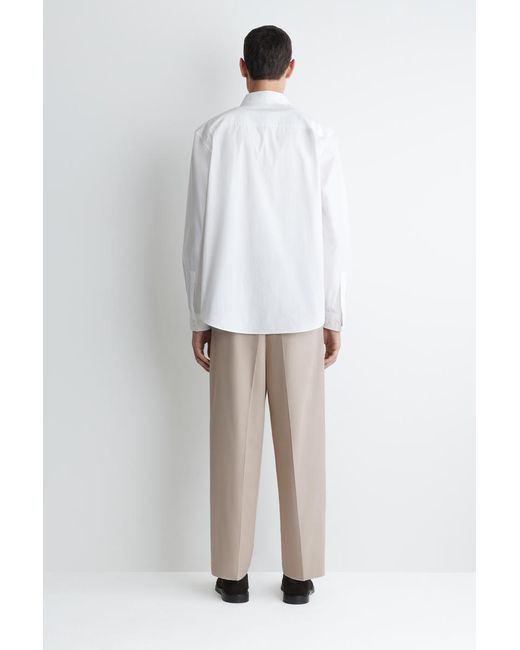 COS White Relaxed Pima Cotton-Poplin Shirt for men