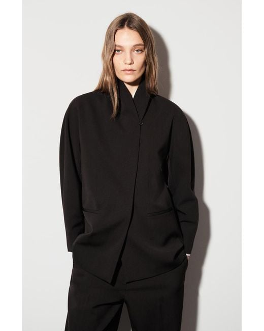 COS Black Shawl-Collar Wool-Blend Blazer